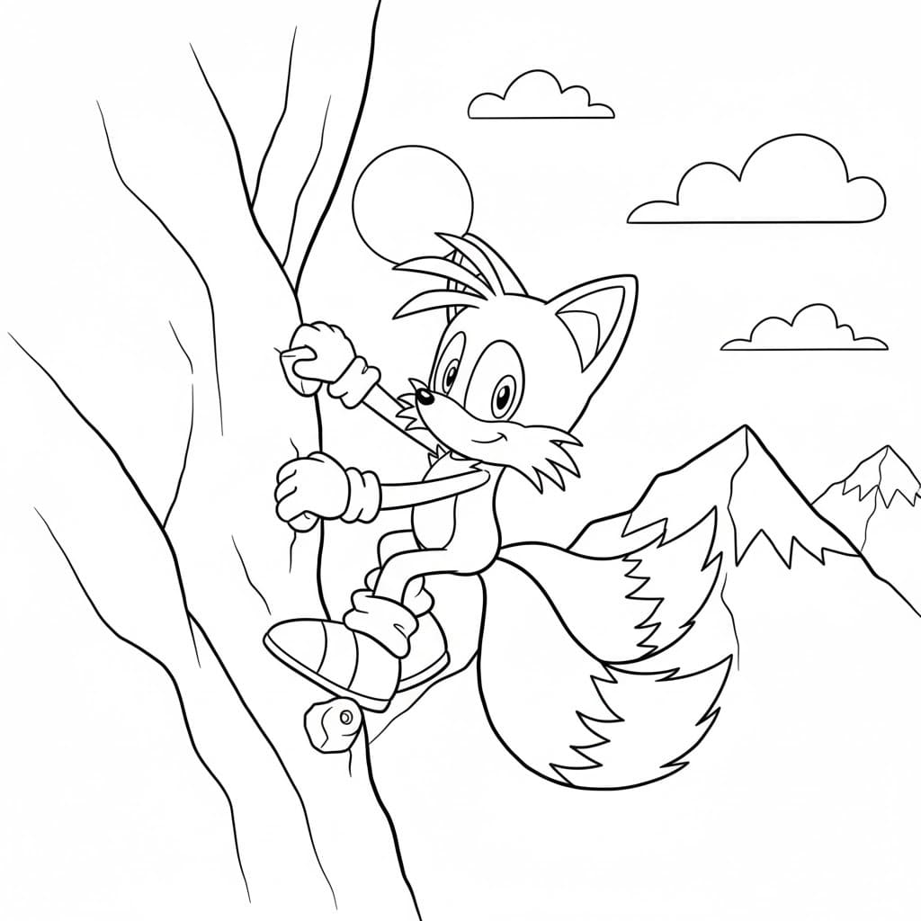 Kolorowanka Narysuj Tails bezpłatny dla dzieci