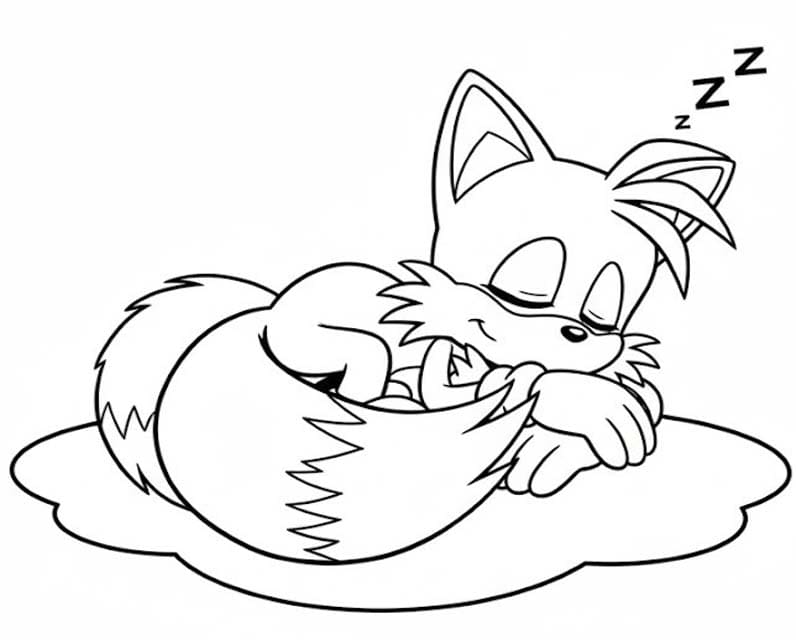 Kolorowanka Narysuj Tails bezpłatny wydruku prosty