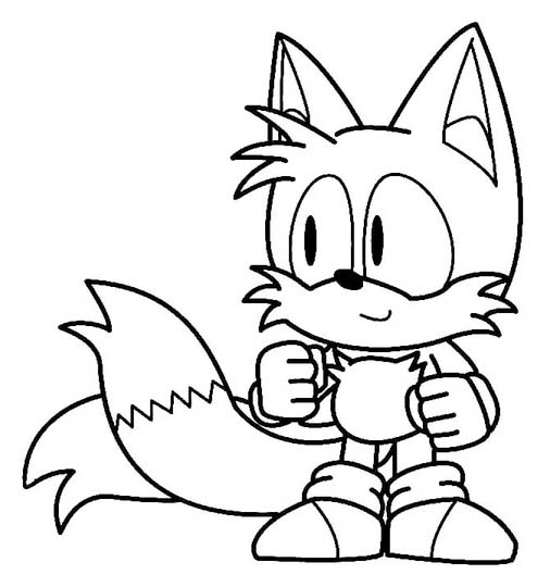 Kolorowanka Narysuj Tails łatwy