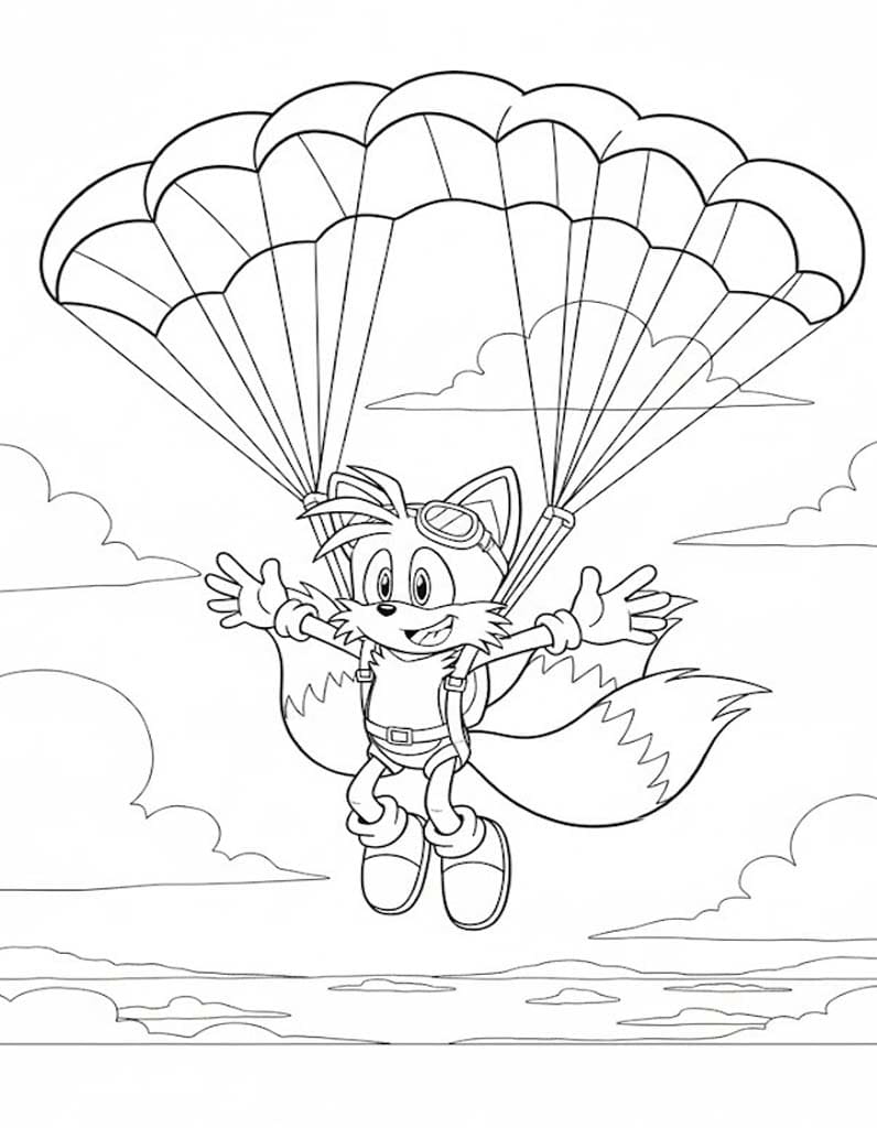 Kolorowanka Narysuj Tails wydruku prosty