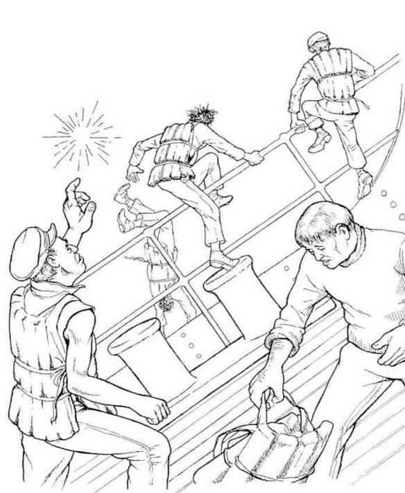 Kolorowanka Narysuj Titanic dla dzieci