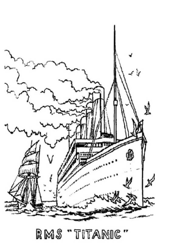 Kolorowanka Narysuj Titanic podstawowy
