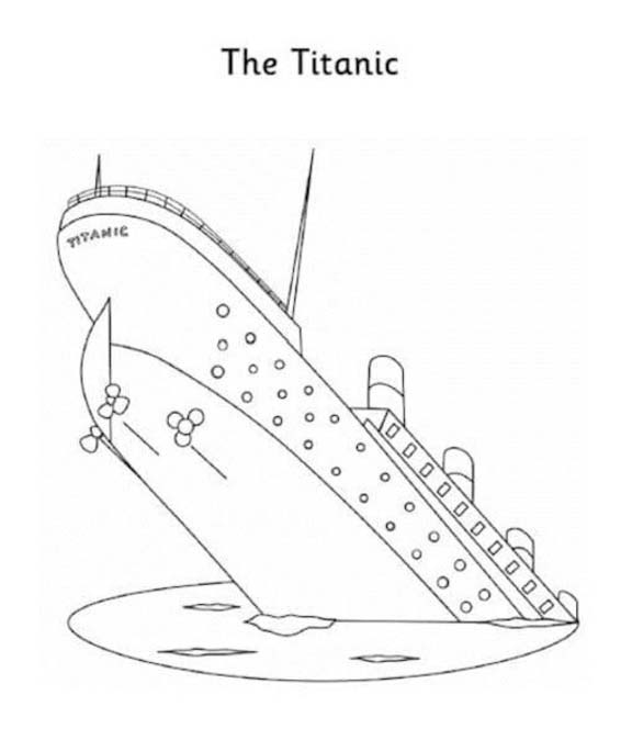 Kolorowanka Narysuj Titanic wydruku