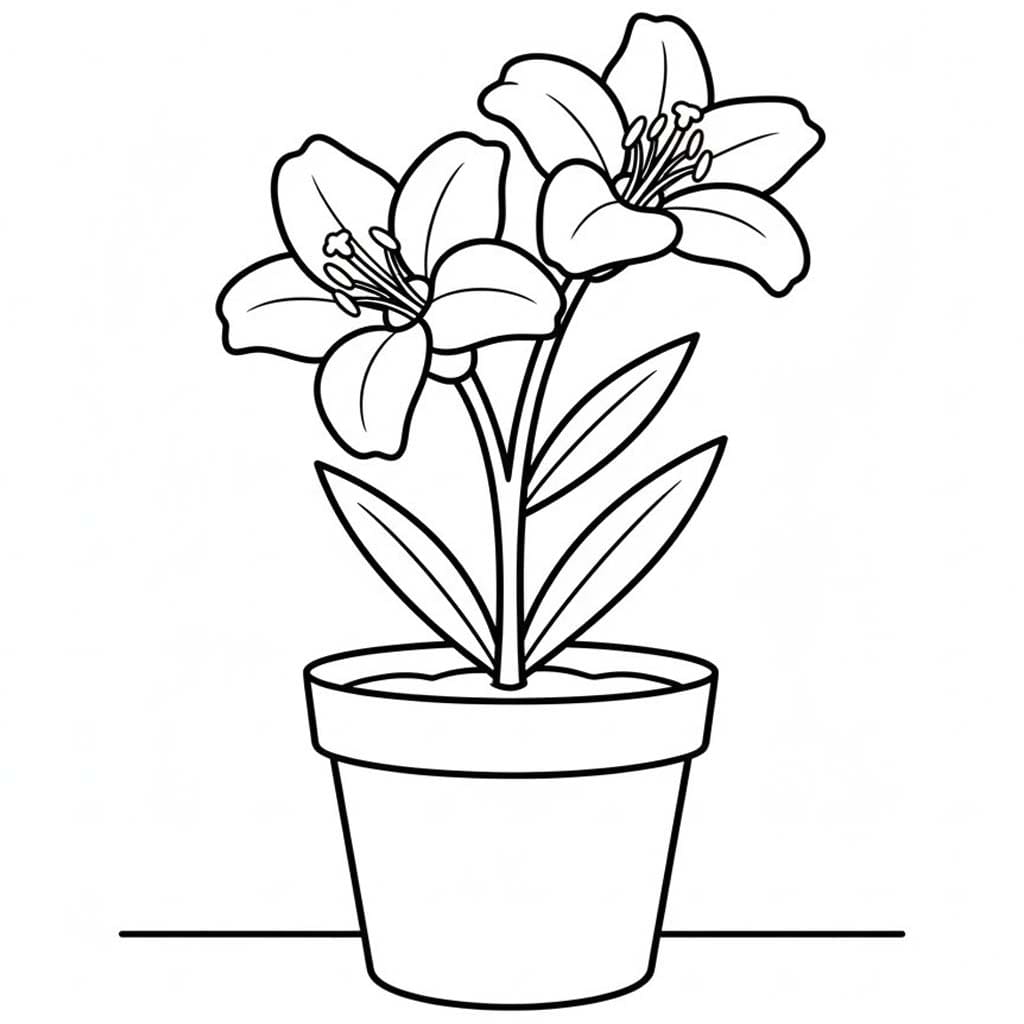 Kolorowanka Obraz Lilie bezpłatny wydruku