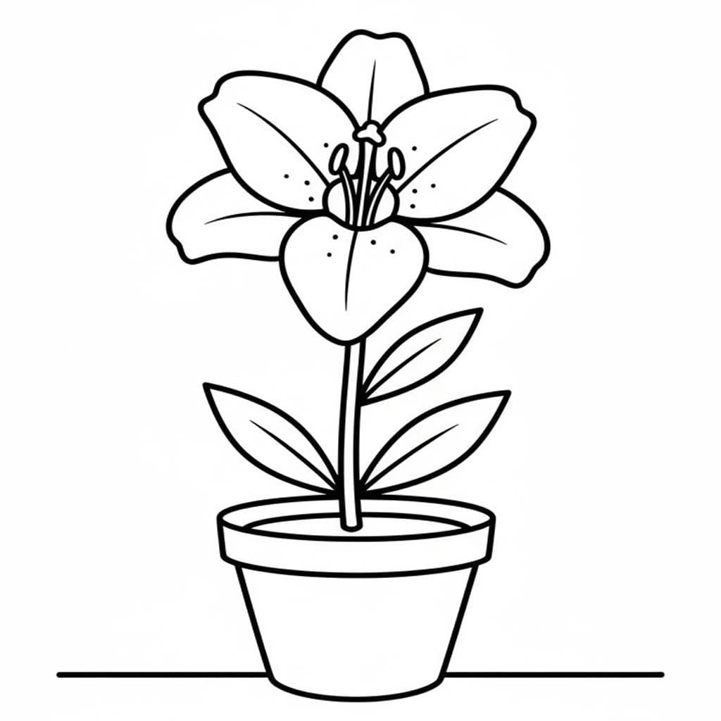 Kolorowanka Obraz Lilie bezpłatny