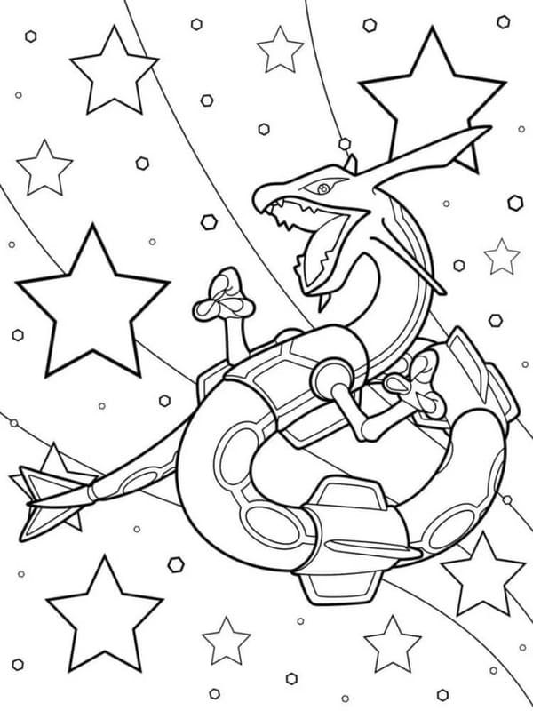 Kolorowanka Obraz Rayquaza bezpłatny