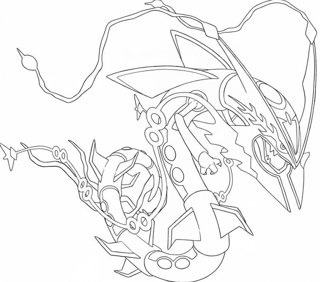 Kolorowanka Obraz Rayquaza pokemon