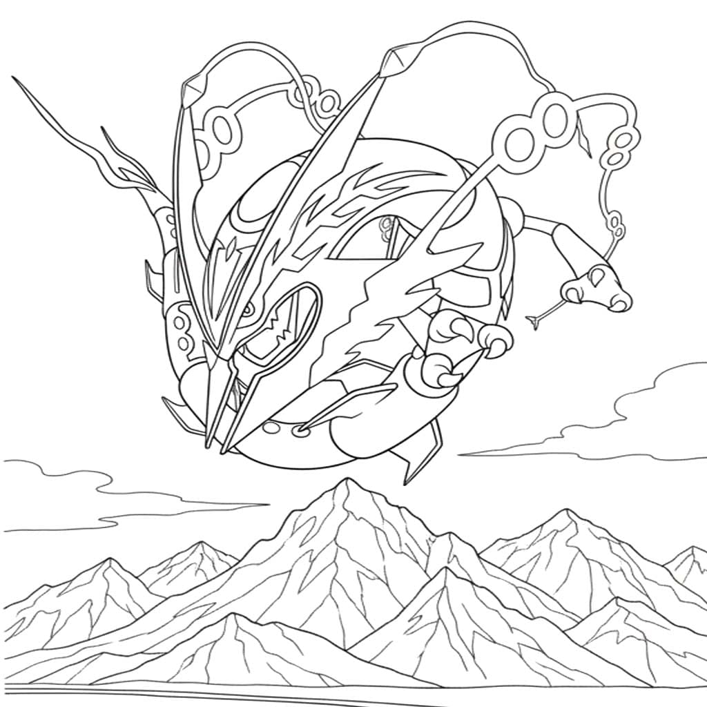 Kolorowanka Obraz Rayquaza wydruku