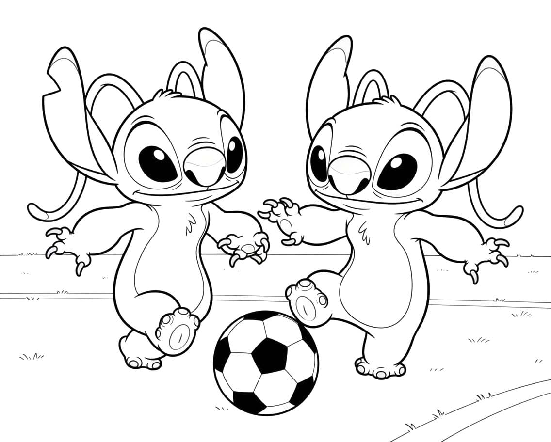 Kolorowanka Obraz Stitch i Angel bezpłatny