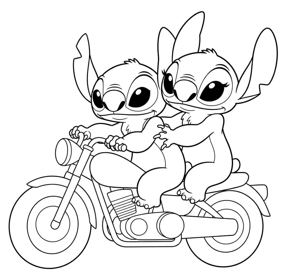 Kolorowanka Obraz Stitch i Angel