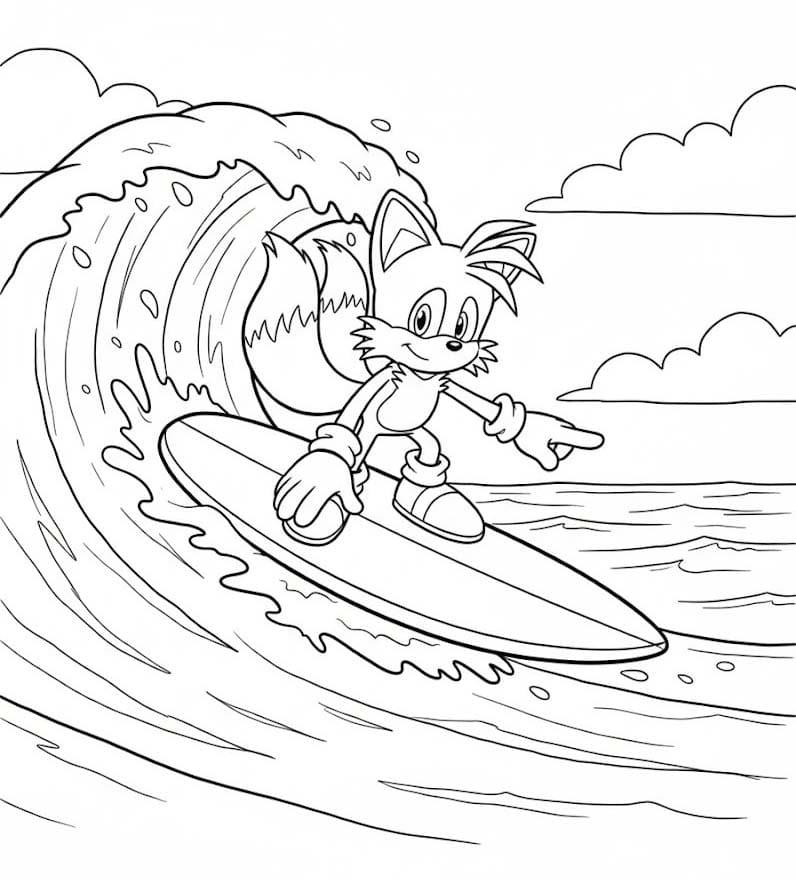 Kolorowanka Obraz Tails bezpłatny