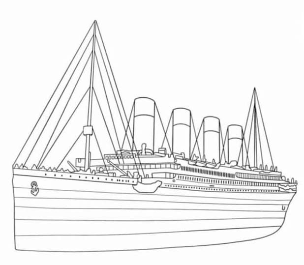 Kolorowanka Obraz Titanic bezpłatny wydruku