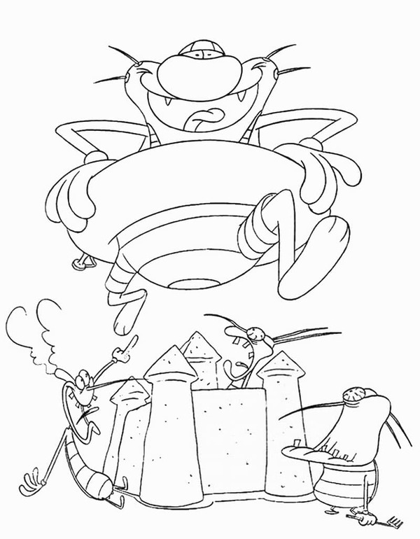 Kolorowanki Oggy i Karaluchy