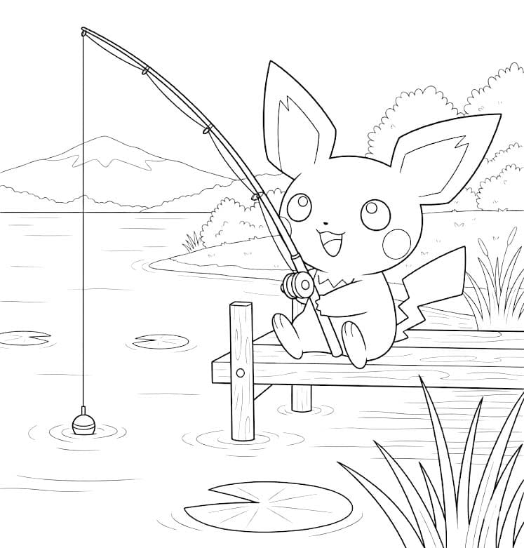 Kolorowanka Pichu wydruku podstawowy