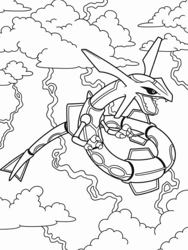 Kolorowanka Rayquaza bezpłatny dla dzieci