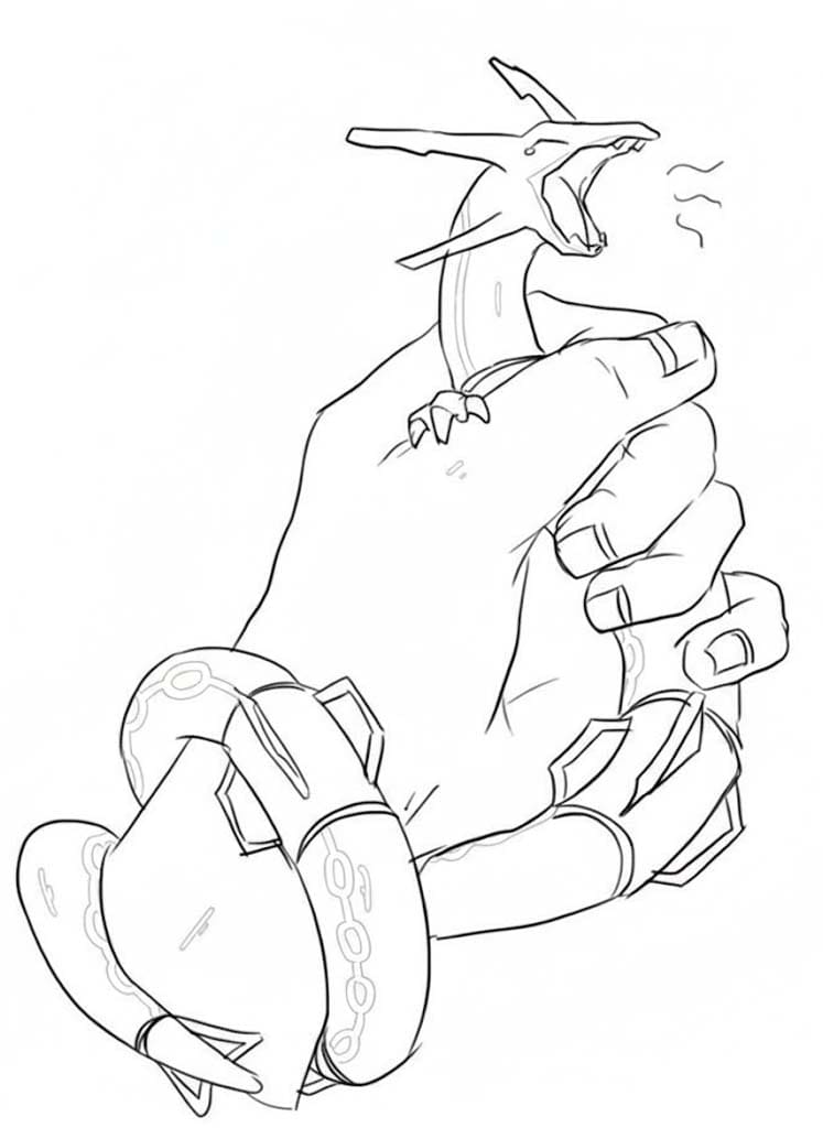 Kolorowanka Rayquaza bezpłatny wydruku dla dzieci