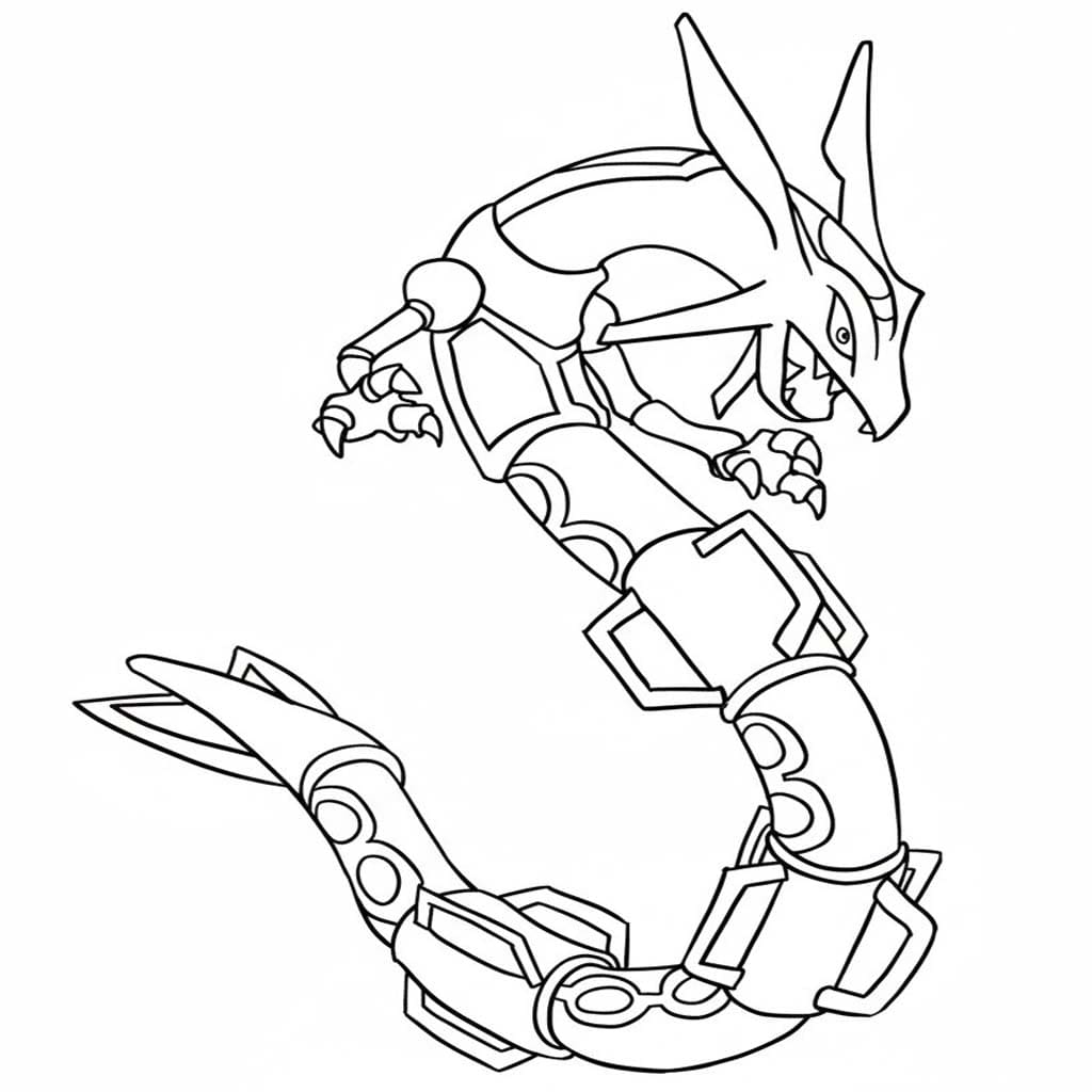 Kolorowanka Rayquaza bezpłatny wydruku łatwy