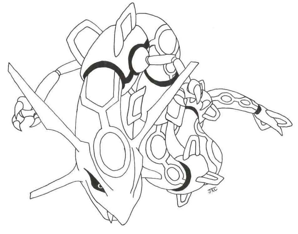 Kolorowanka Rayquaza bezpłatny wydruku podstawowy