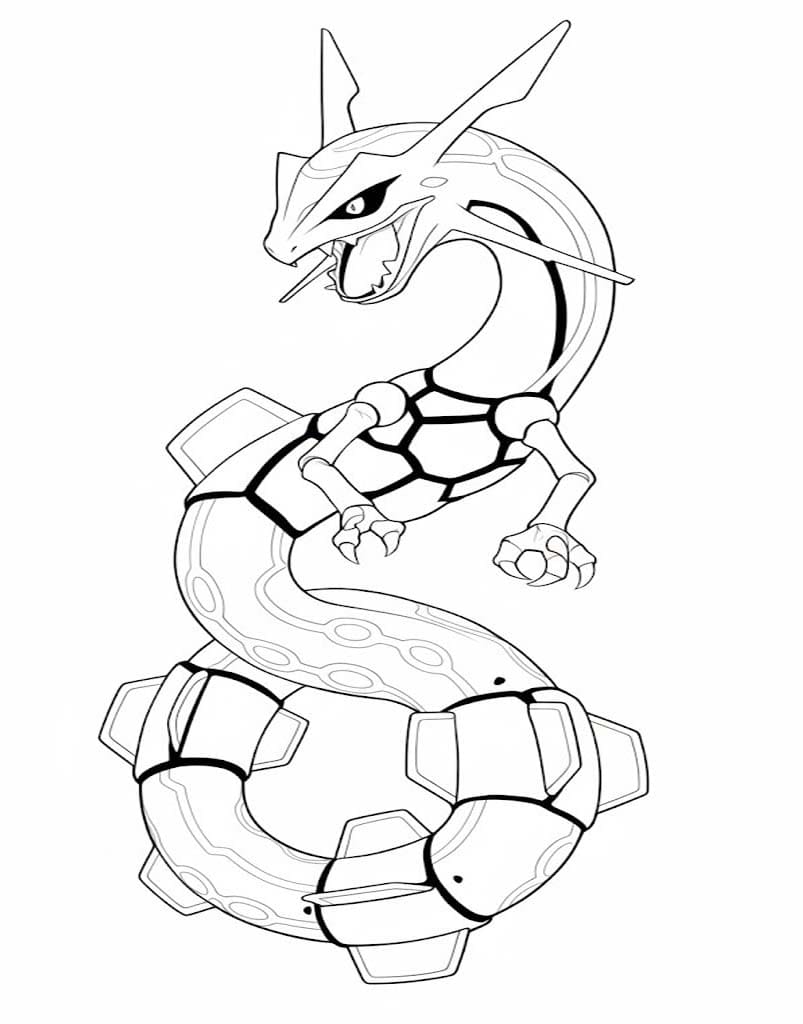 Kolorowanka Rayquaza bezpłatny wydruku prosty