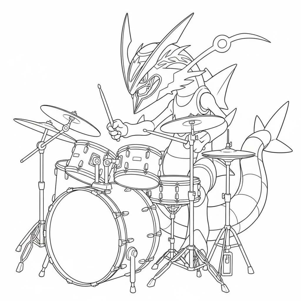 Kolorowanka Rayquaza wydruku łatwy