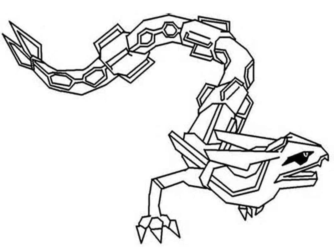 Kolorowanka Rayquaza wydruku prosty