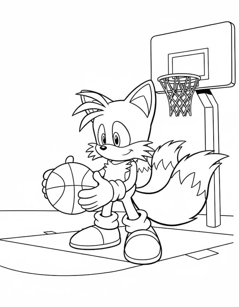 Kolorowanka Tails bezpłatny wydruku podstawowy