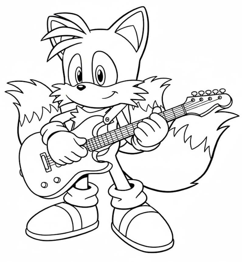 Kolorowanka Tails wydruku dla dzieci