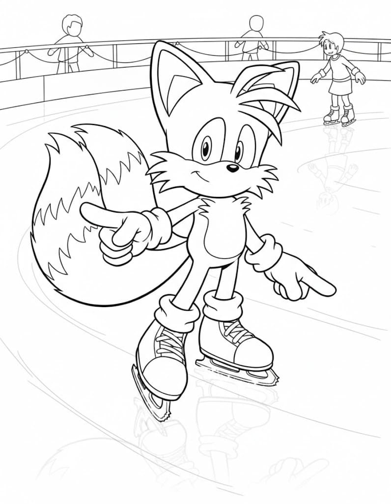 Kolorowanka Tails wydruku podstawowy