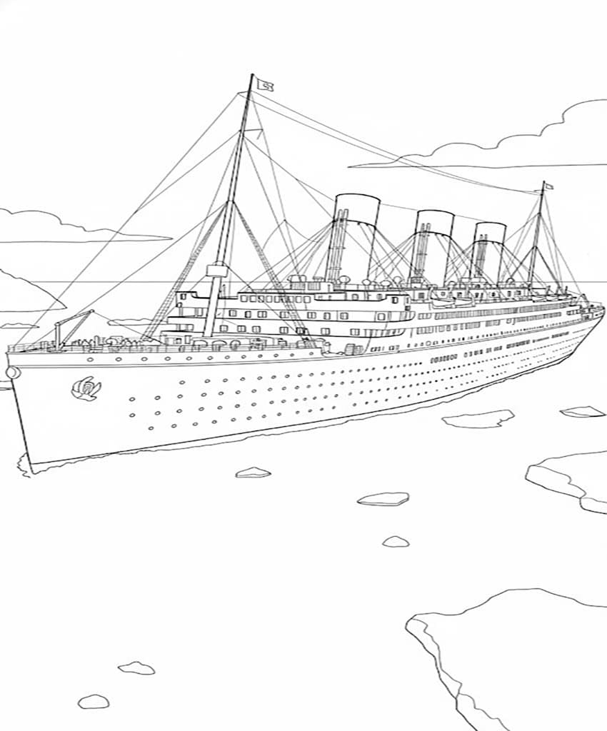 Kolorowanka Titanic bezpłatny podstawowy