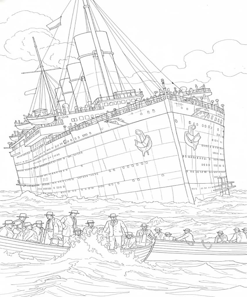 Kolorowanka Titanic bezpłatny prosty