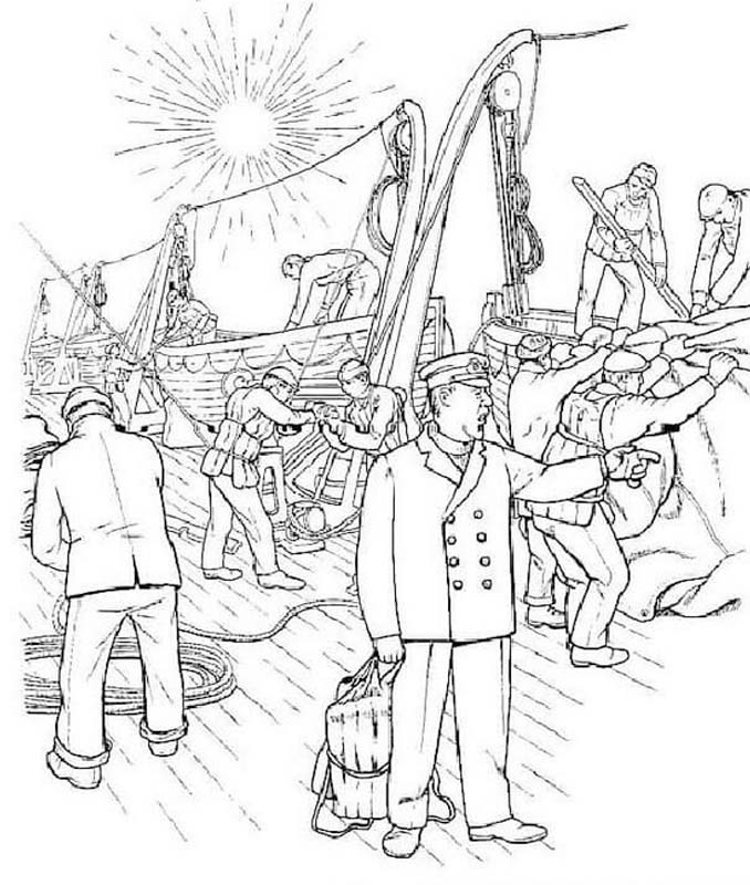 Kolorowanka Titanic bezpłatny wydruku