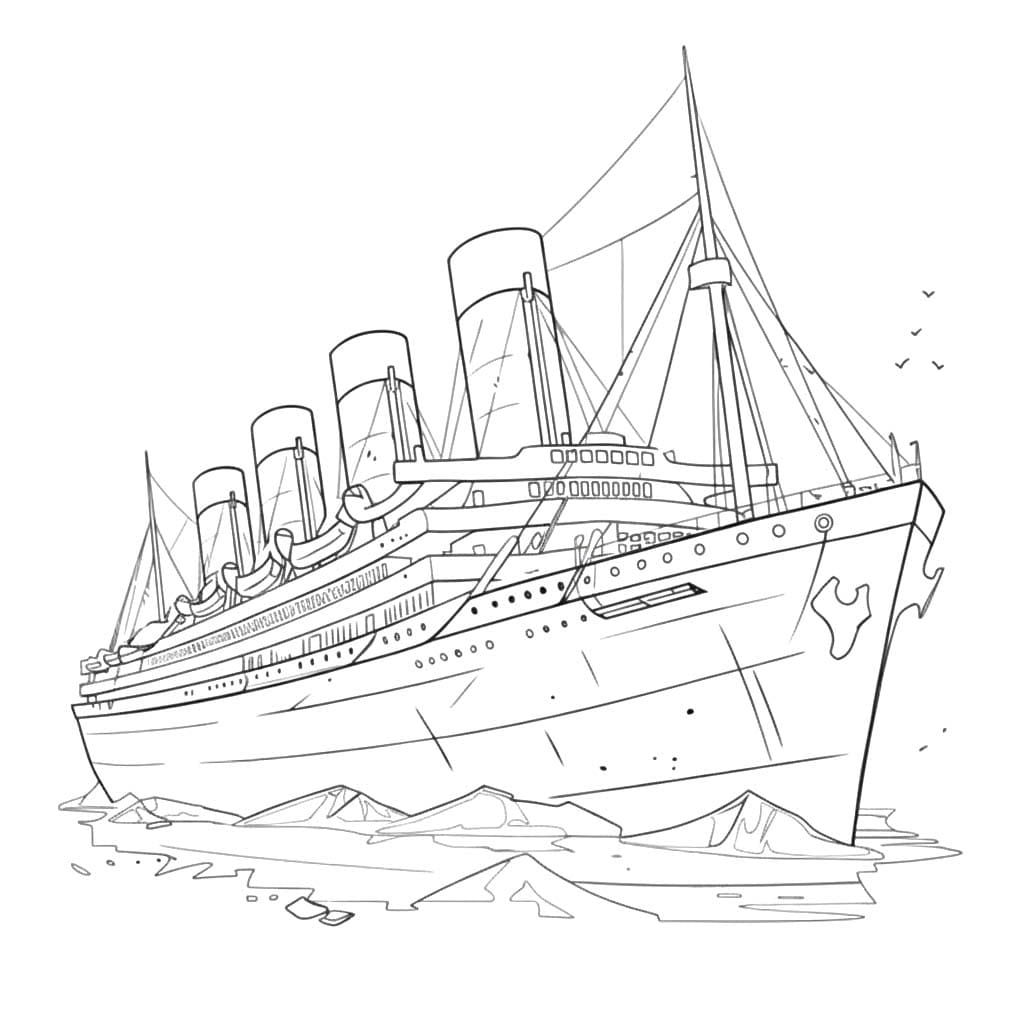 Kolorowanka Titanic wydruku dla dzieci
