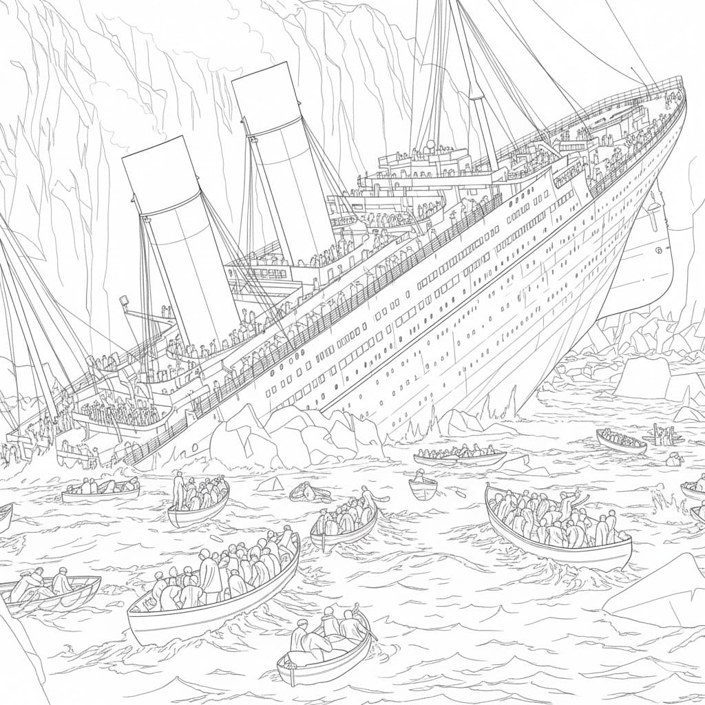 Kolorowanka Titanic wydruku łatwy