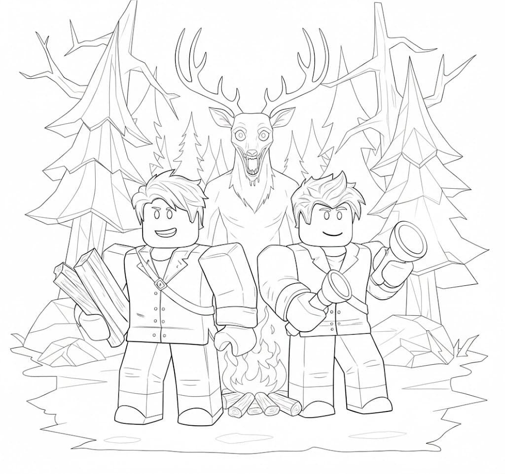 Kolorowanka 99 nocy w lesie bezpłatny prosty