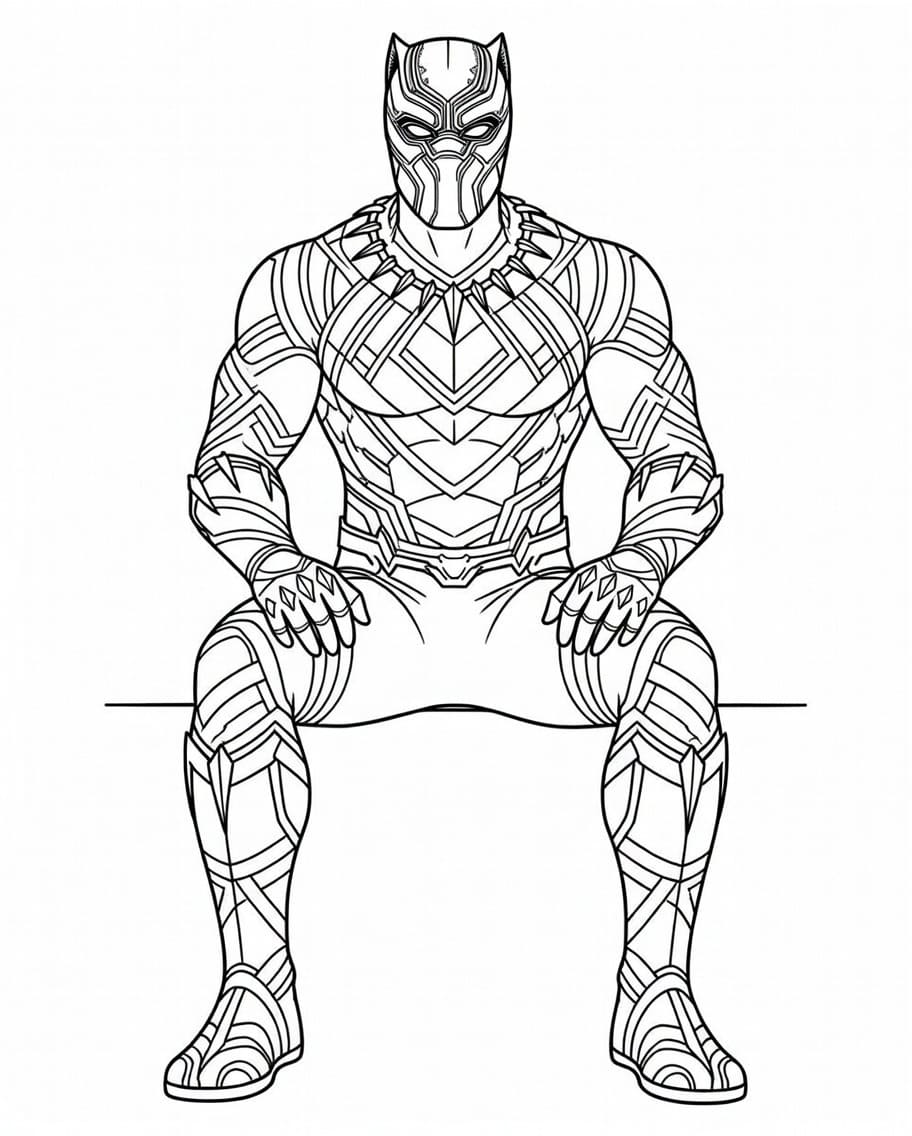 Kolorowanka Czarna Pantera bezpłatny wydruku