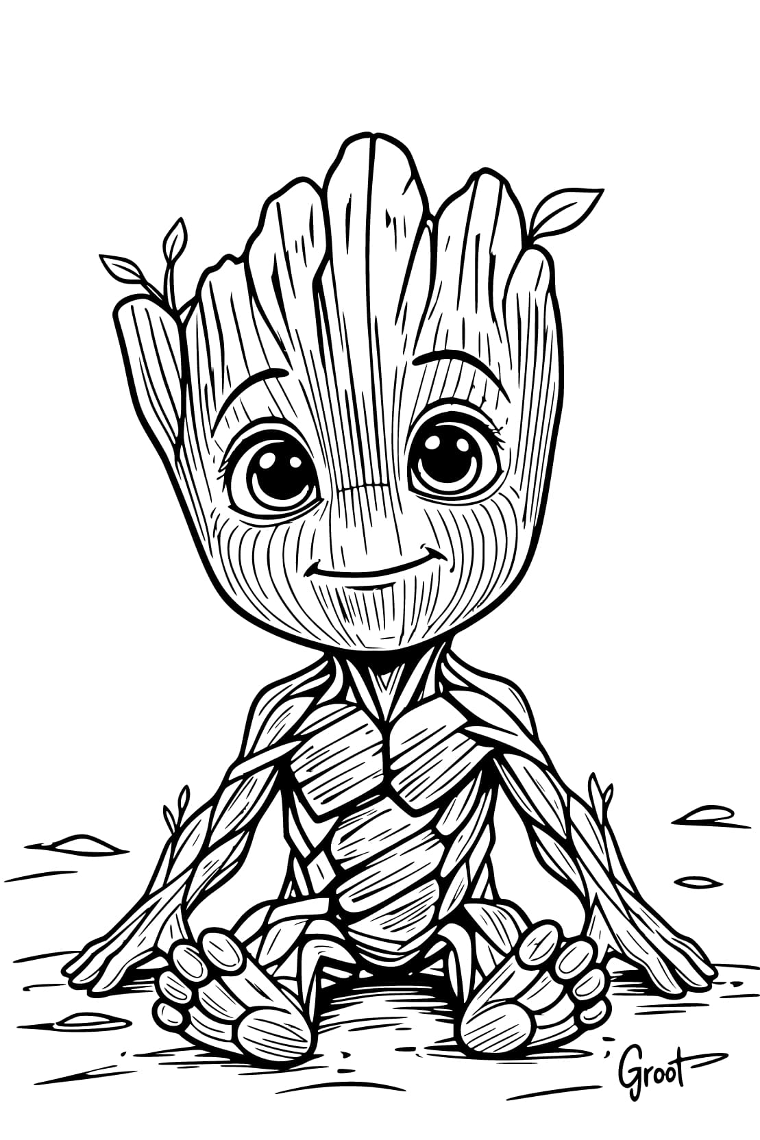 Kolorowanka Groot bezpłatny dla dzieci
