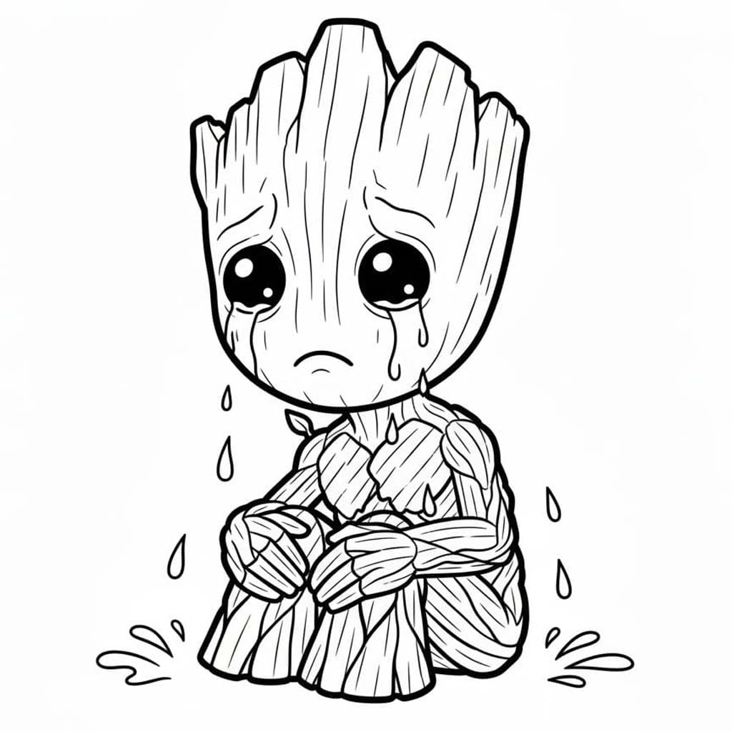 Kolorowanka Groot bezpłatny wydruku dla dzieci