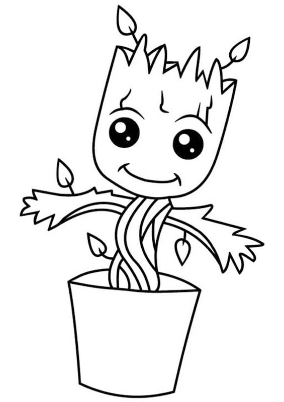 Kolorowanka Groot bezpłatny wydruku łatwy