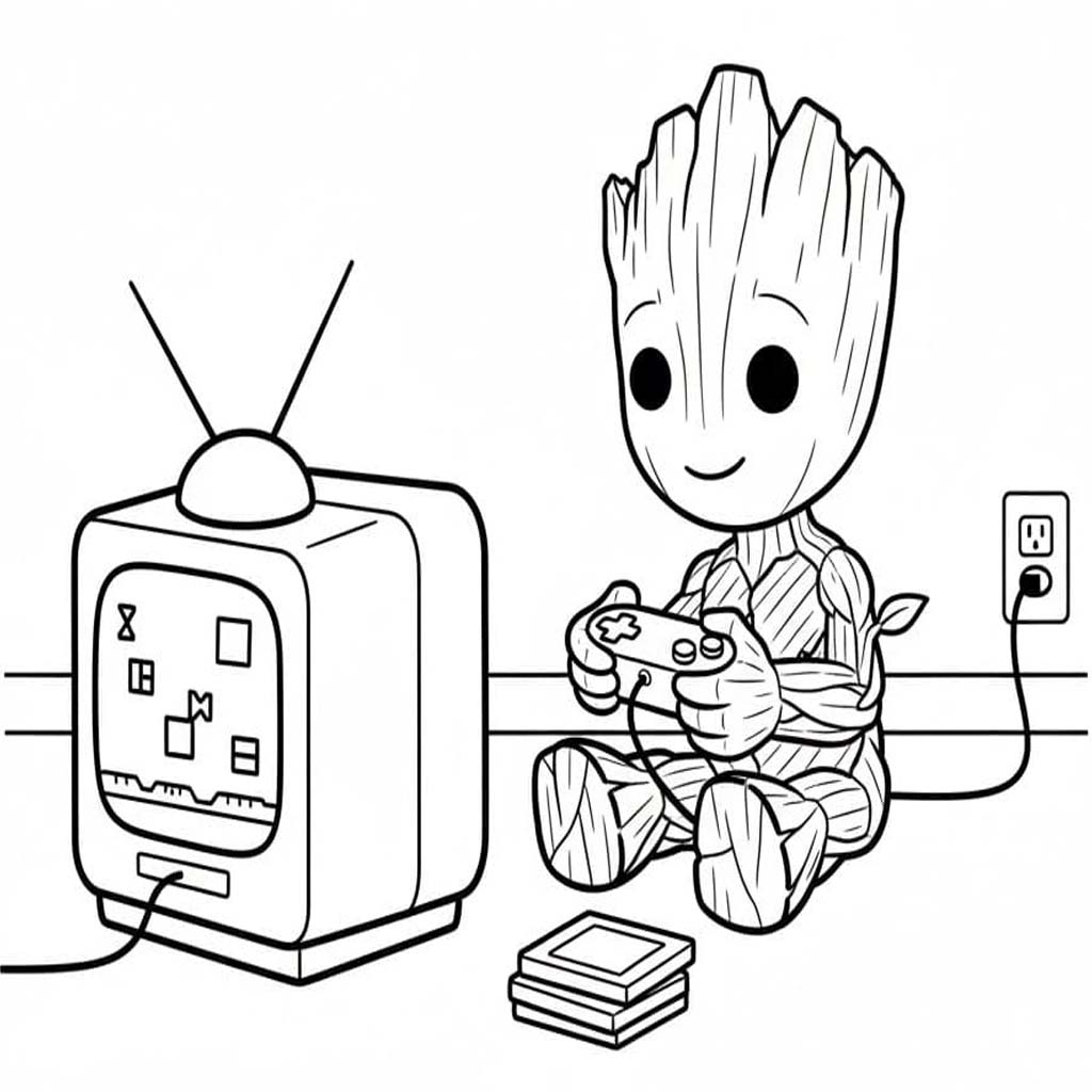 Kolorowanka Groot bezpłatny wydruku