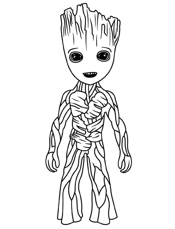 Kolorowanka Groot wydruku dla dzieci