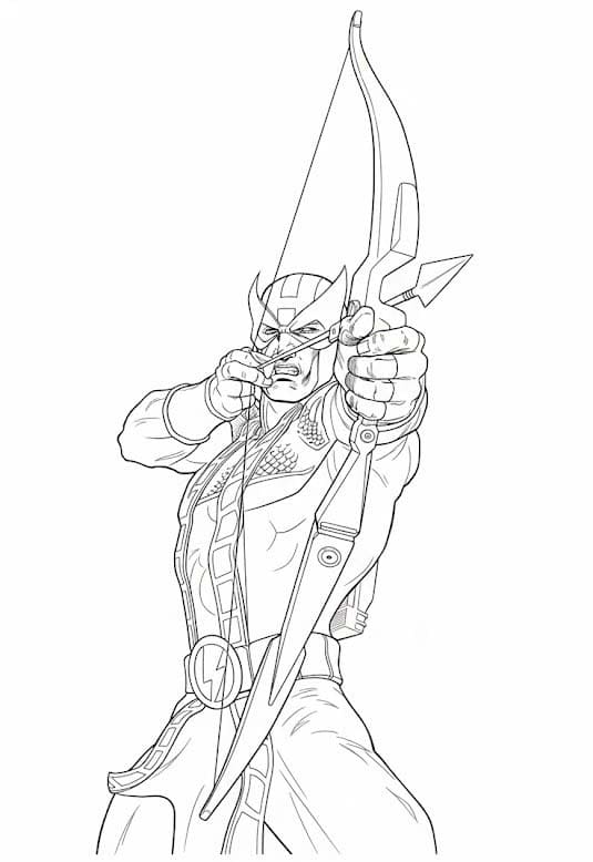 Kolorowanka Hawkeye bezpłatny wydruku