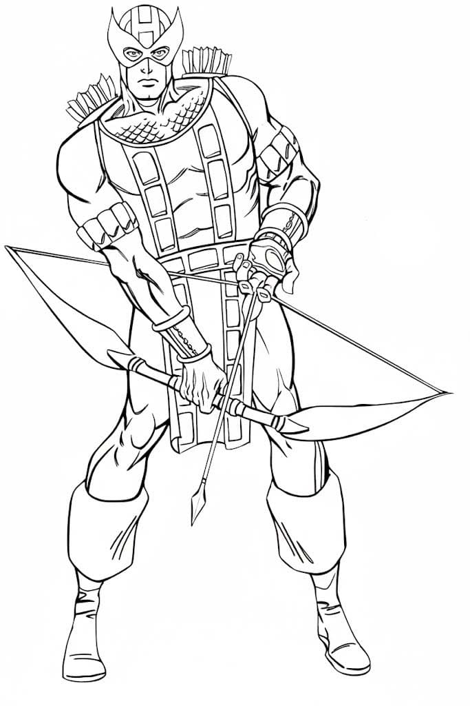 Kolorowanka Hawkeye bezpłatny