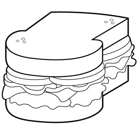 Kolorowanka Kanapka bezpłatny dla dzieci