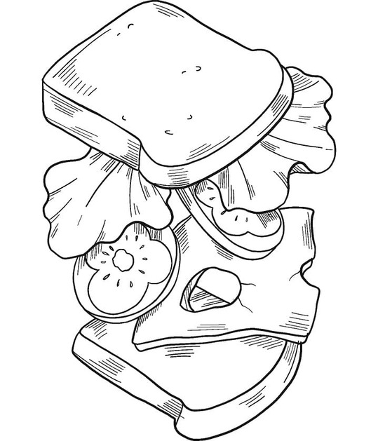 Kolorowanka Kanapka bezpłatny łatwy