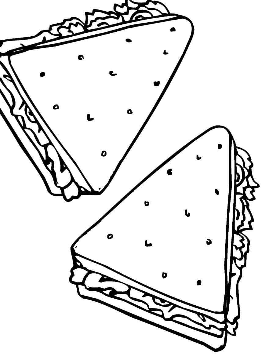 Kolorowanka Kanapka bezpłatny wydruku dla dzieci