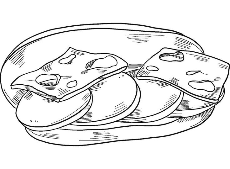 Kolorowanka Kanapka bezpłatny wydruku podstawowy