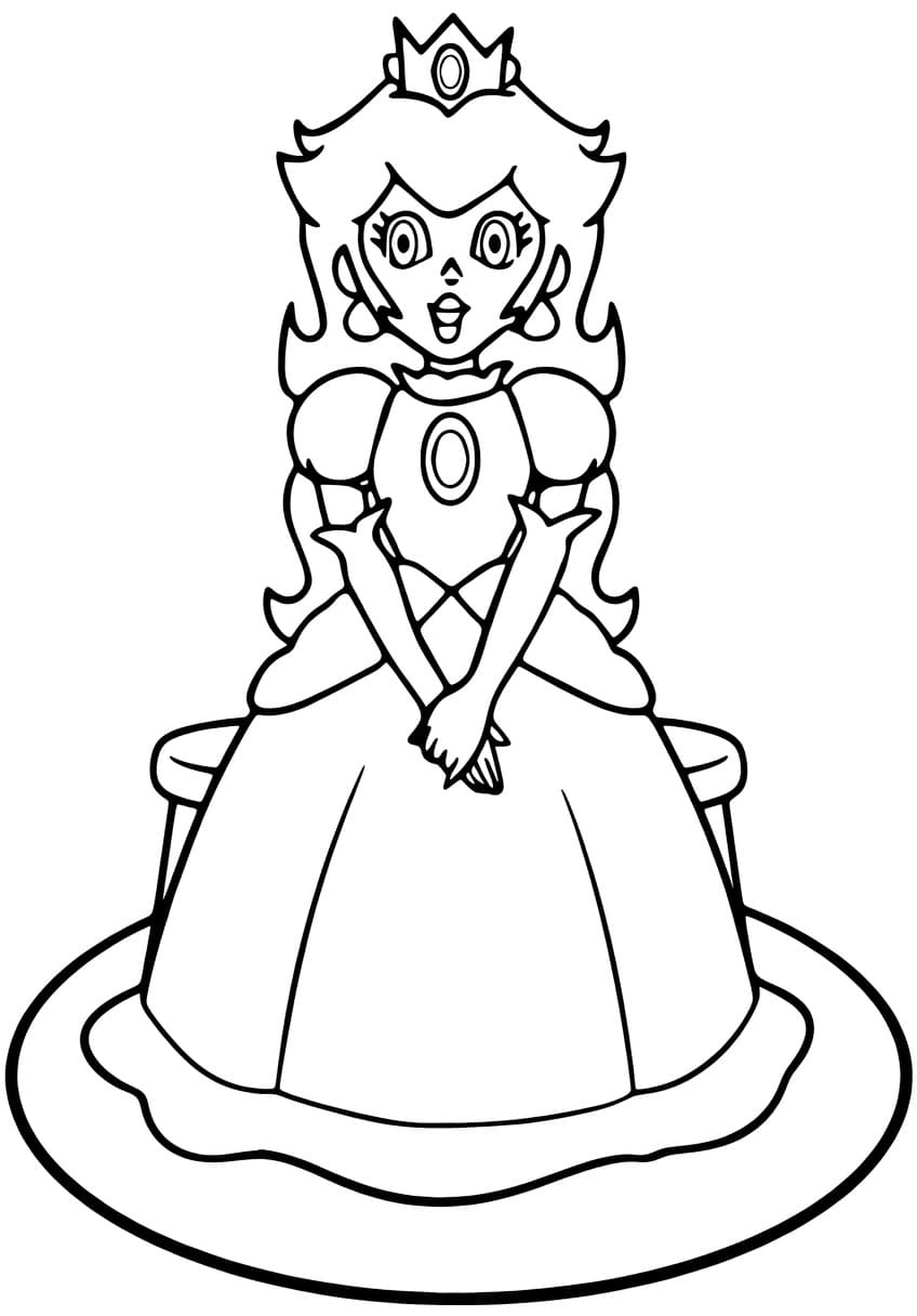 Kolorowanka Księżniczka Peach wydruku