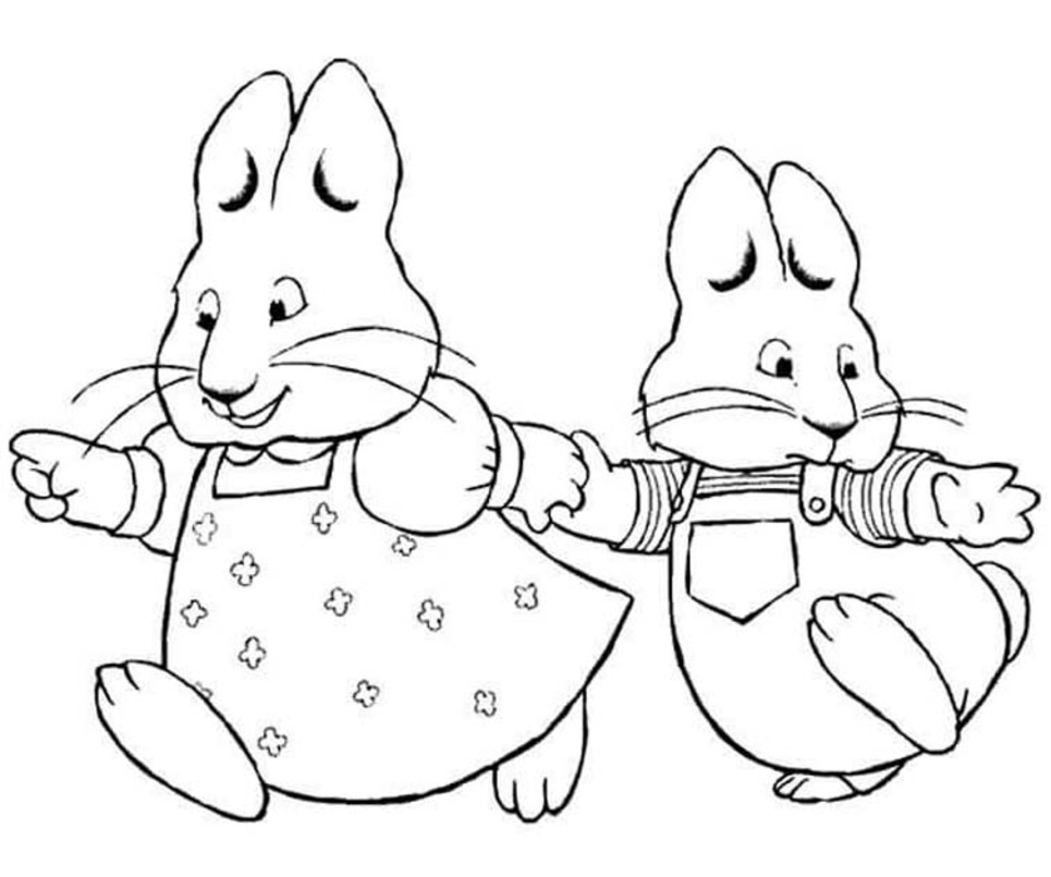 Kolorowanka Maks i Ruby bezpłatny łatwy