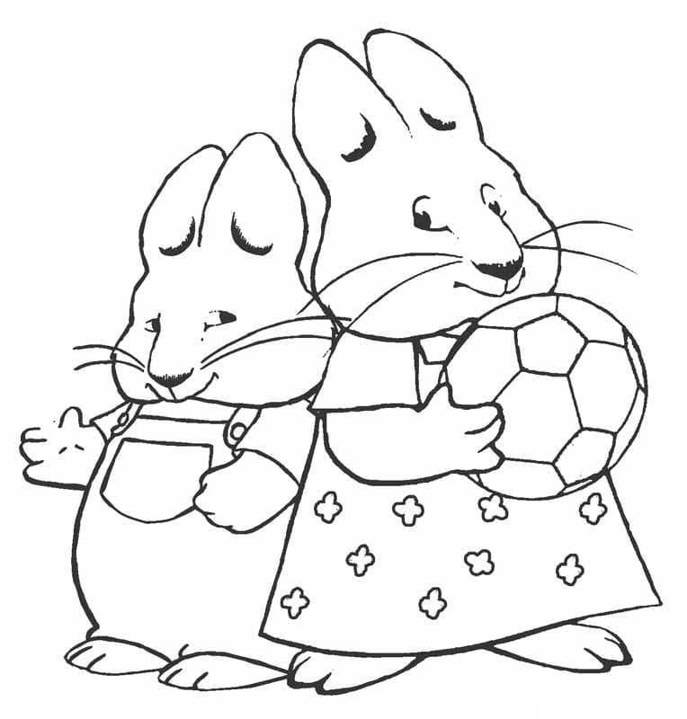 Kolorowanka Maks i Ruby bezpłatny wydruku dla dzieci