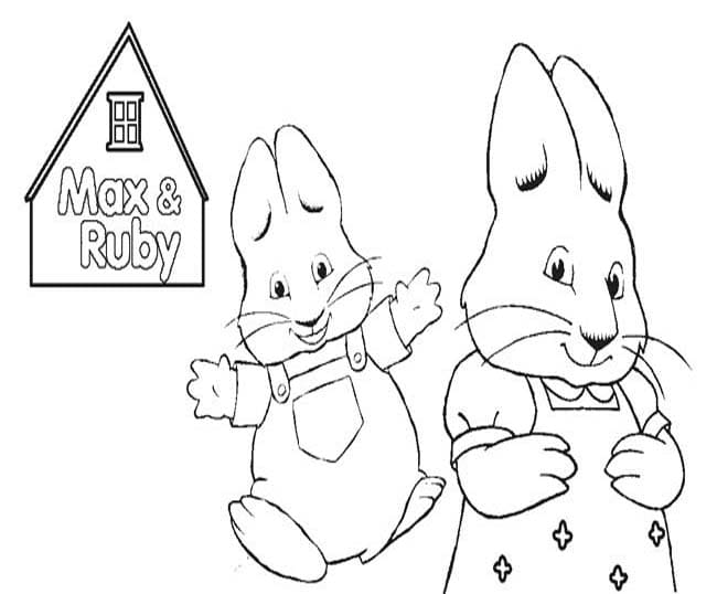 Kolorowanka Maks i Ruby wydruku dla dzieci